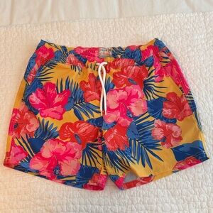 J. Crew Floral Swim Trunks - Yellow, Pink, Blue